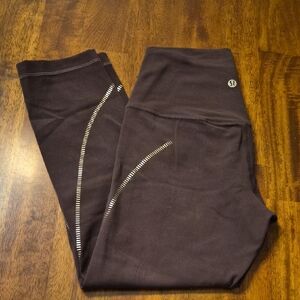 Lululemon Brown Align Croo Leggings with Special Edition Gold Details Excellent